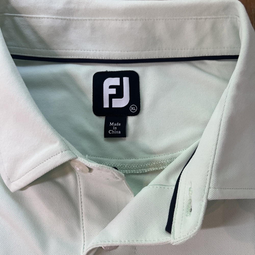 FootJoy FJ Relaxed Fit Performance Golf Polo Shirt Mint Green XL - Picture 3 of 5